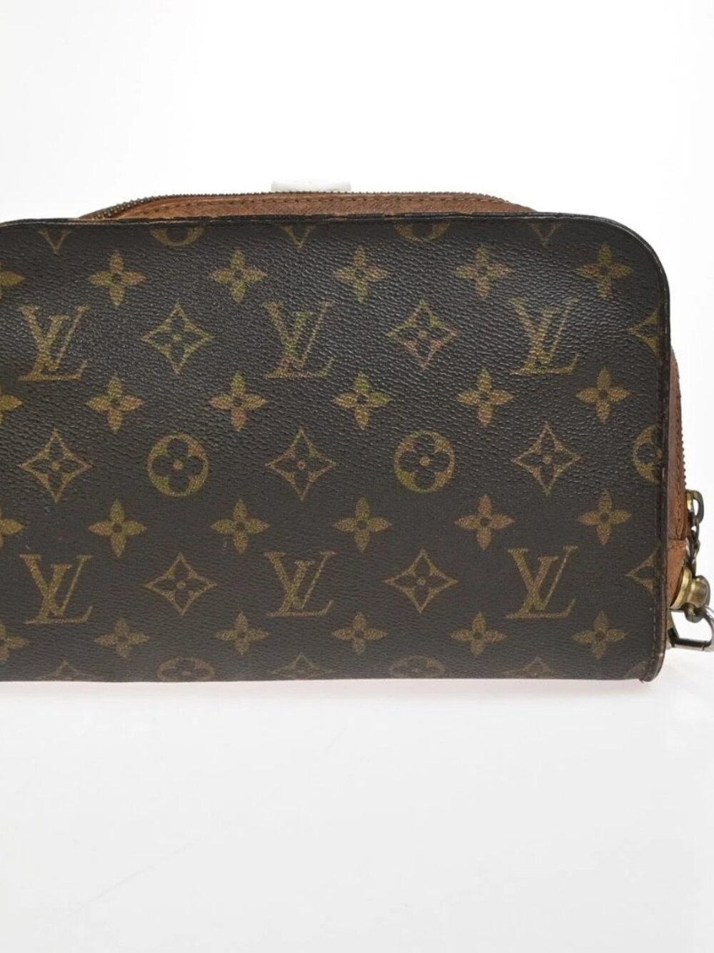LOUIS VUITTON Orsay Clutch Hand Bag Monogram Leather Brown France - Picture 2 of 16